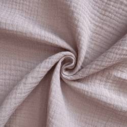 Ткань Муслин Жатый, цвет Пыльно-Розовый (на отрез)  в Чехове
