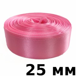 Лента Атласная 25мм, цвет Розовый (на отрез)  в Чехове